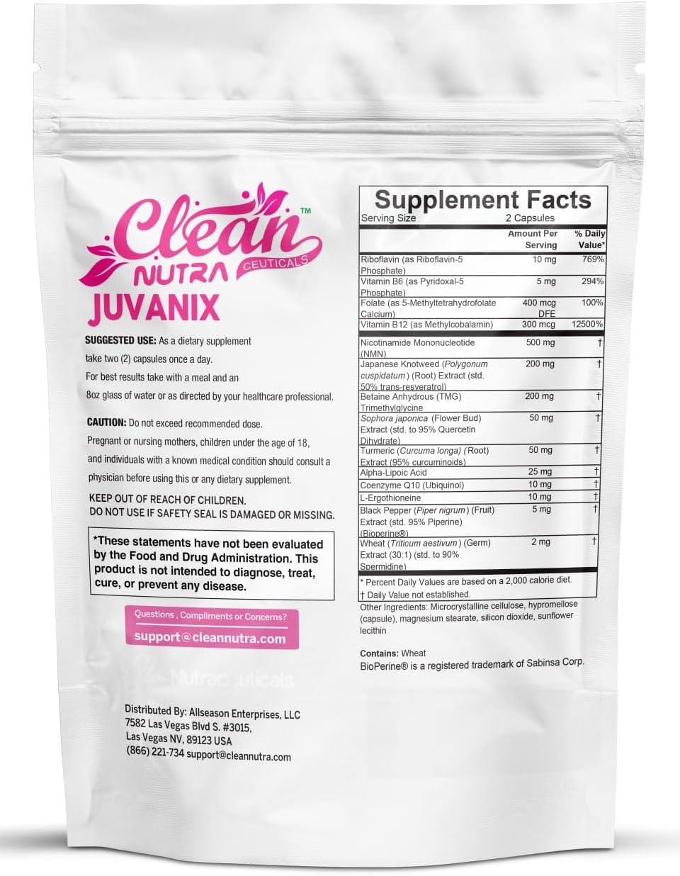 Juvanix NMN 500mg + NAD Longevity Matrix
